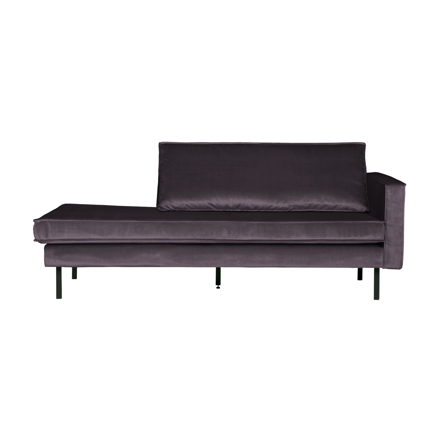BEPUREHOME | Rodeo - Daybed, rechts, Velours dunkelgrau