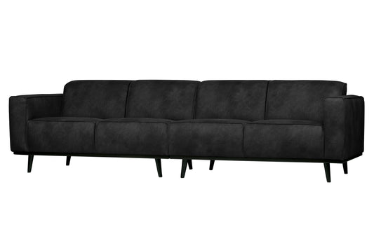 BEPUREHOME | Statement - 4-Personen-Sofa, 280 cm Suedine Black