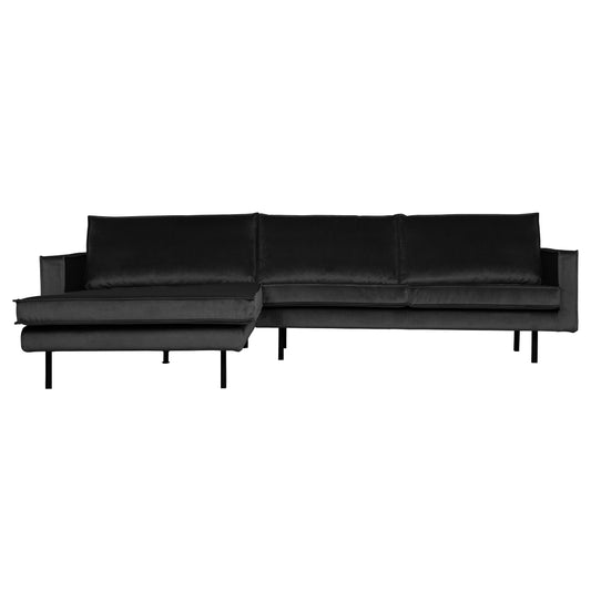 BEPUREHOME | Rodeo - Chaiselongue, links, Velours Anthrazit