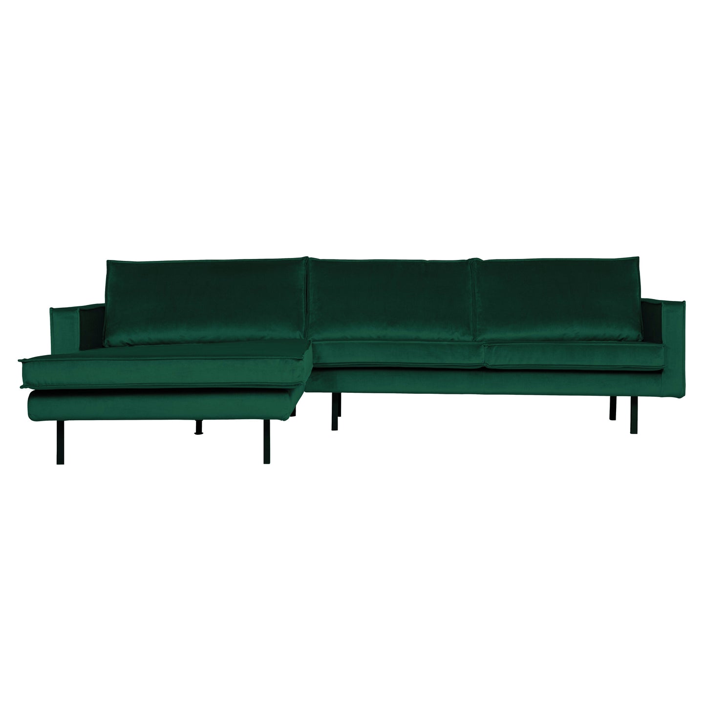 BEPUREHOME | Rodeo - Chaiselongue, links, Velour Green Forest