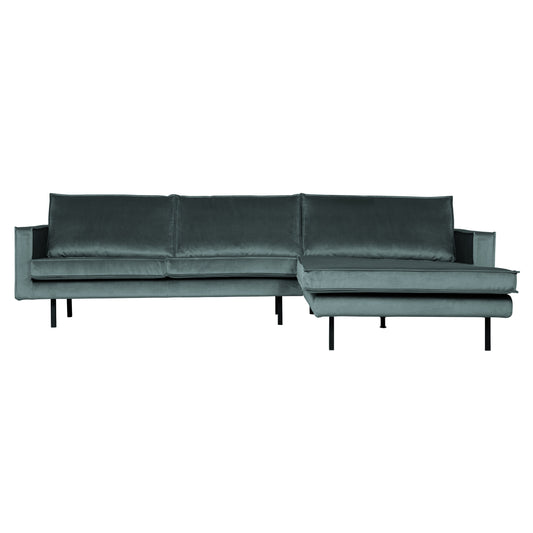 BEPUREHOME | Rodeo - Chaiselongue, Rechts, Velour Teal