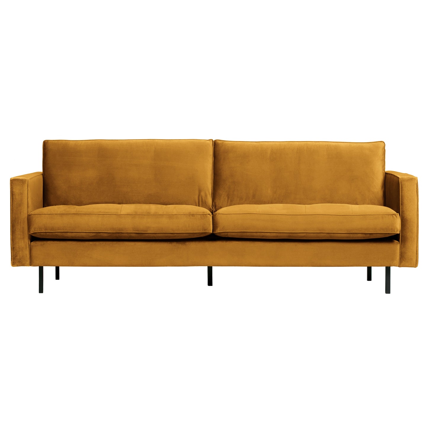BEPUREHOME | Rodeo Classic Sofa 2,5-Sitzer Velour Ocker