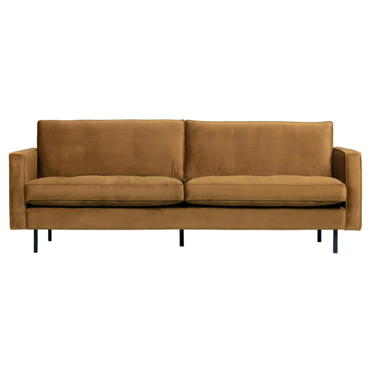 BEPUREHOME | Rodeo Classic Sofa 2,5-Sitzer Velours Honiggelb