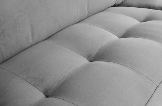 BEPUREHOME | Rodeo Classic Sofa 2,5-Sitzer Velours Hellgrau