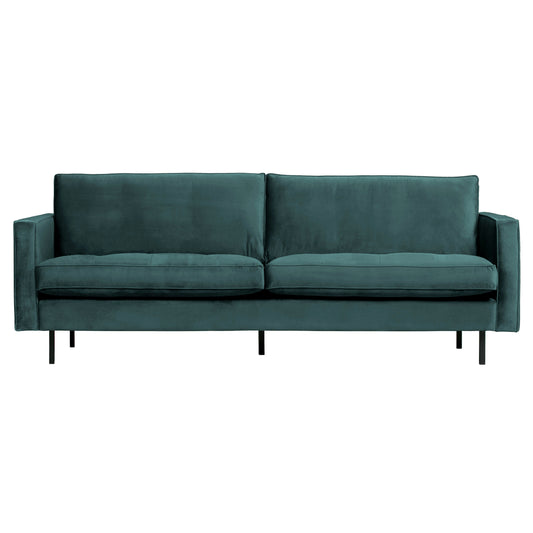 BEPUREHOME | Rodeo Classic Sofa 2,5-Sitzer Velours Blaugrün