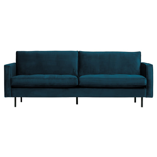 BEPUREHOME | Rodeo Classic Sofa 2,5-Sitzer Velours Blau