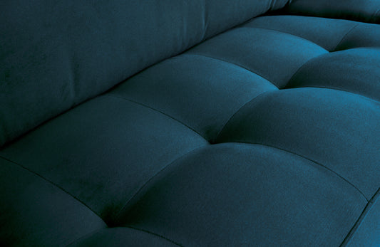 BEPUREHOME | Rodeo Classic Sofa 2,5-Sitzer Velours Blau