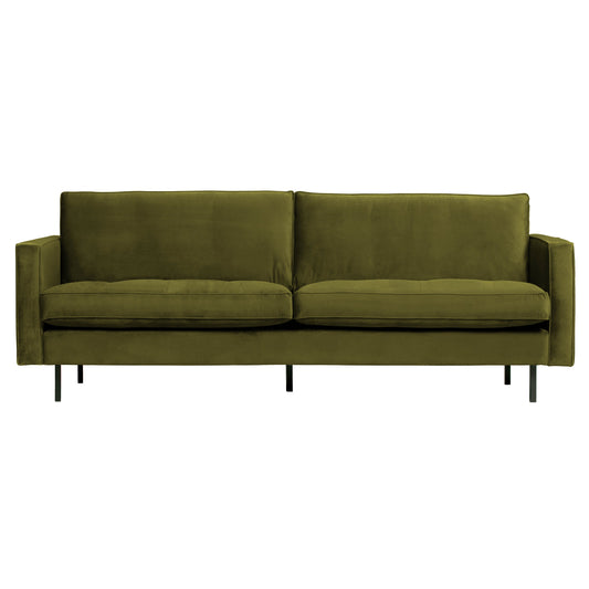 BEPUREHOME | Rodeo Classic Sofa 2,5-Sitzer Velours Olive