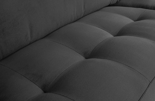 BEPUREHOME | Rodeo Classic Sofa 2,5-Sitzer Velours Dunkelgrau
