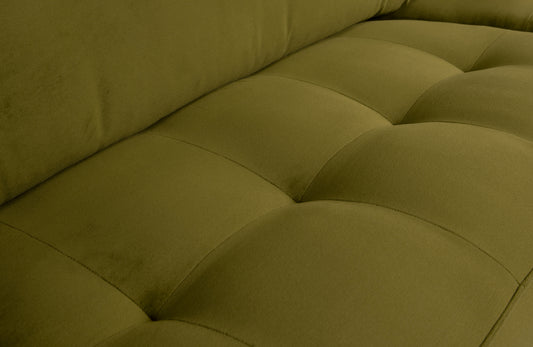 BEPUREHOME | Rodeo Classic Sofa - 3-Sitzer-Sofa, Velours Olive
