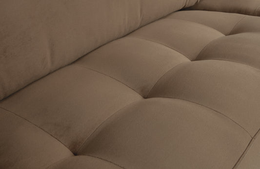 BEPUREHOME | Rodeo Classic Sofa - 3-Sitzer-Sofa, Velour Taupe