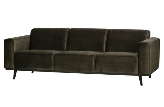BEPUREHOME | Statement - 3-Personen-Sofa, 230 cm Velours Warm Green