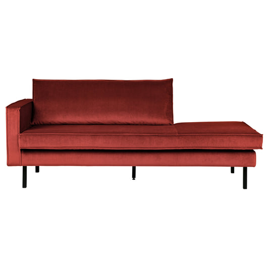 BEPUREHOME | Rodeo - Daybed, links, Velour Kastanie