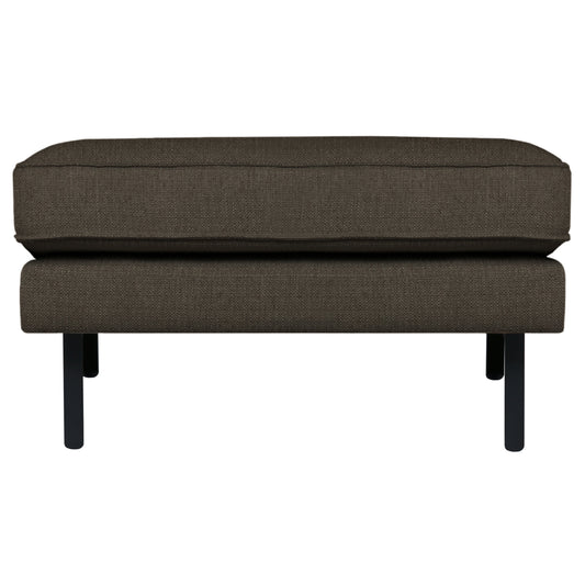 BEPUREHOME | Rodeo Stretched - Pouf, Warmes Grau/Braun