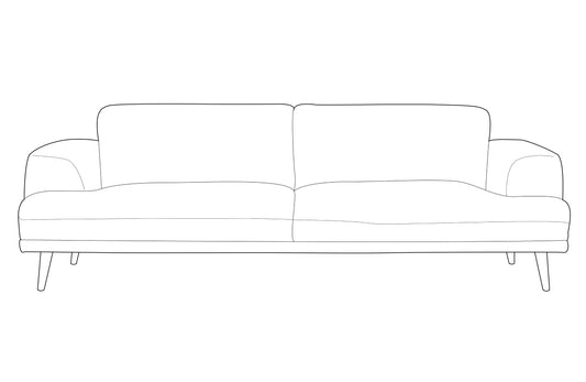 die vtwon | Brush - 3-Personen-Sofa, 234 cm Clouded Velour Iron