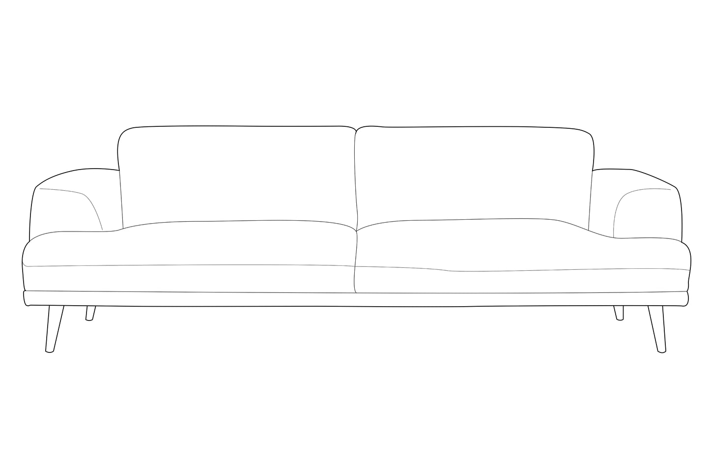 die vtwon | Brush - 3-Personen-Sofa, 234 cm Clouded Velour Iron