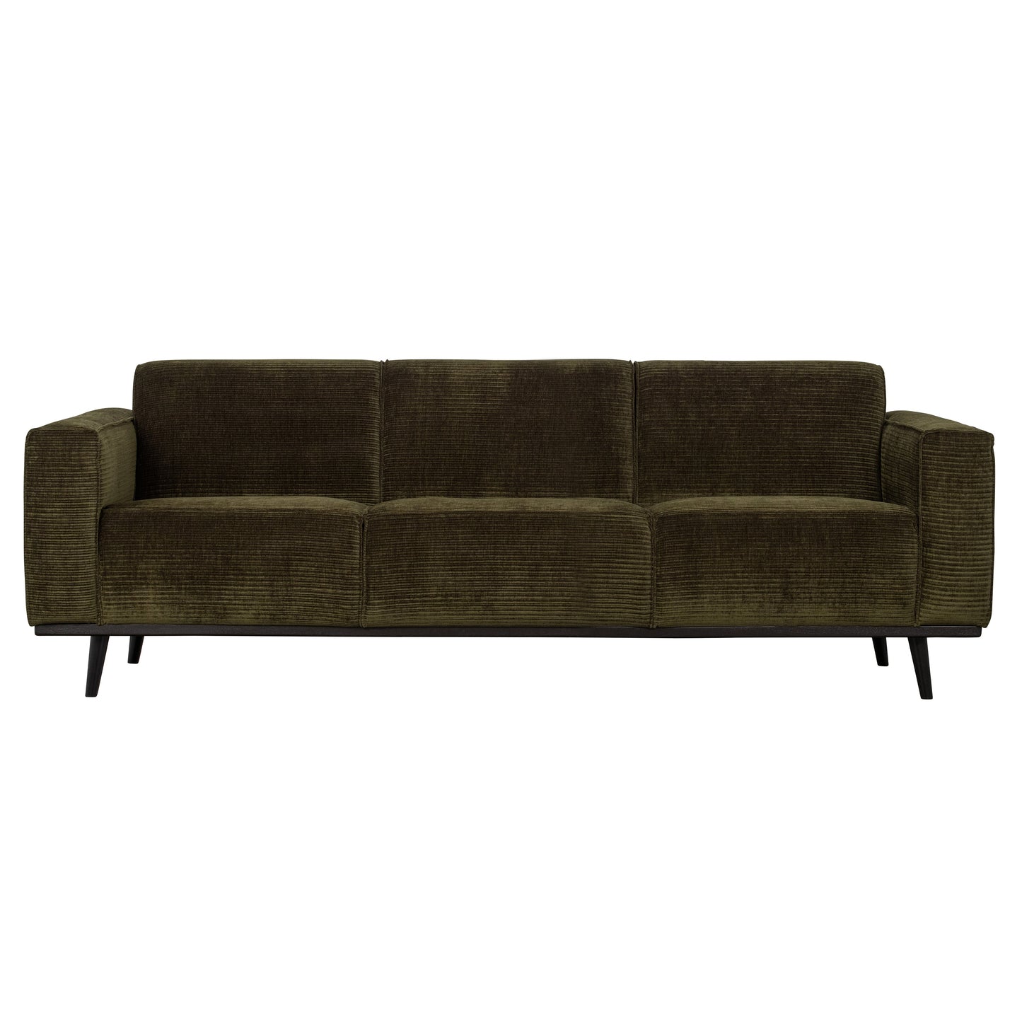BEPUREHOME | Statement - 3-Personen-Sofa, 230 cm Flat Rib Warm Green