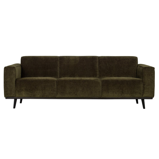 BEPUREHOME | Statement - 3-Personen-Sofa, 230 cm Flat Rib Warm Green