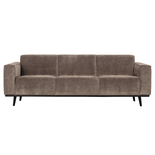 BEPUREHOME | Statement - 3-Personen-Sofa, 230 cm Flat Rib Taupe
