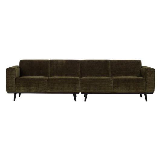 BEPUREHOME | Statement - 4-Personen-Sofa, 280 cm Flat Rib Warm Green