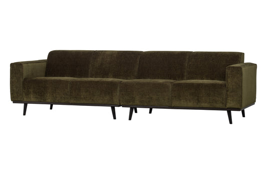 BEPUREHOME | Statement - 4-Personen-Sofa, 280 cm Flat Rib Warm Green