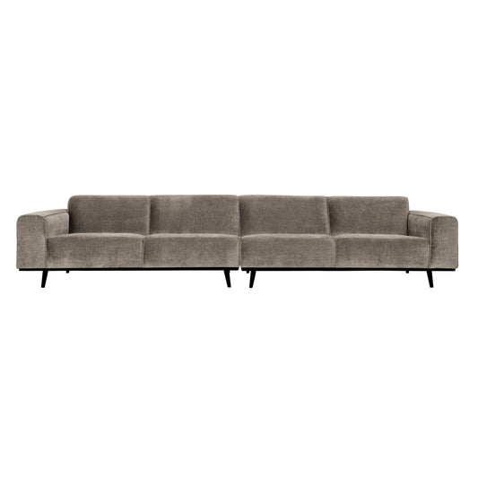 BEPUREHOME | Statement XL – 4-Personen-Sofa, 372 cm Flat Rib Clay