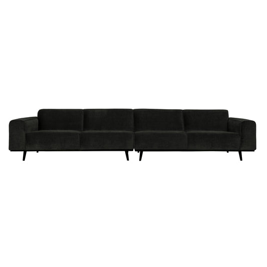 BEPUREHOME | Statement XL - 4-Sitzer-Sofa, 372 cm Flat Rib Graphite
