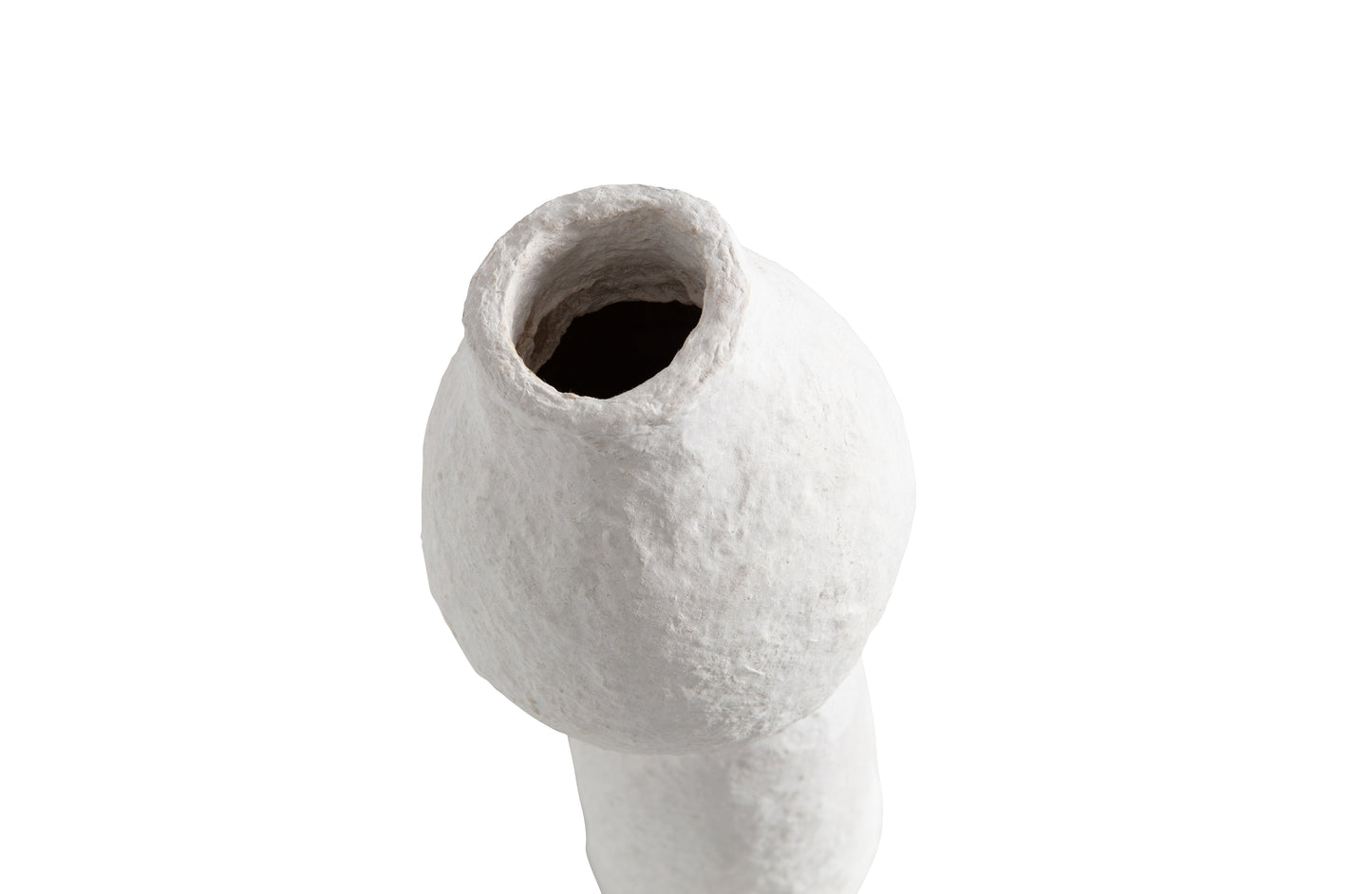 BEPUREHOME | Harire - Vase, Pappmaché, Off White
