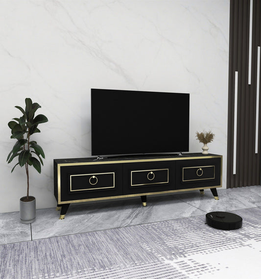 Sona 150Cm - Sort, Guld - TV Stand