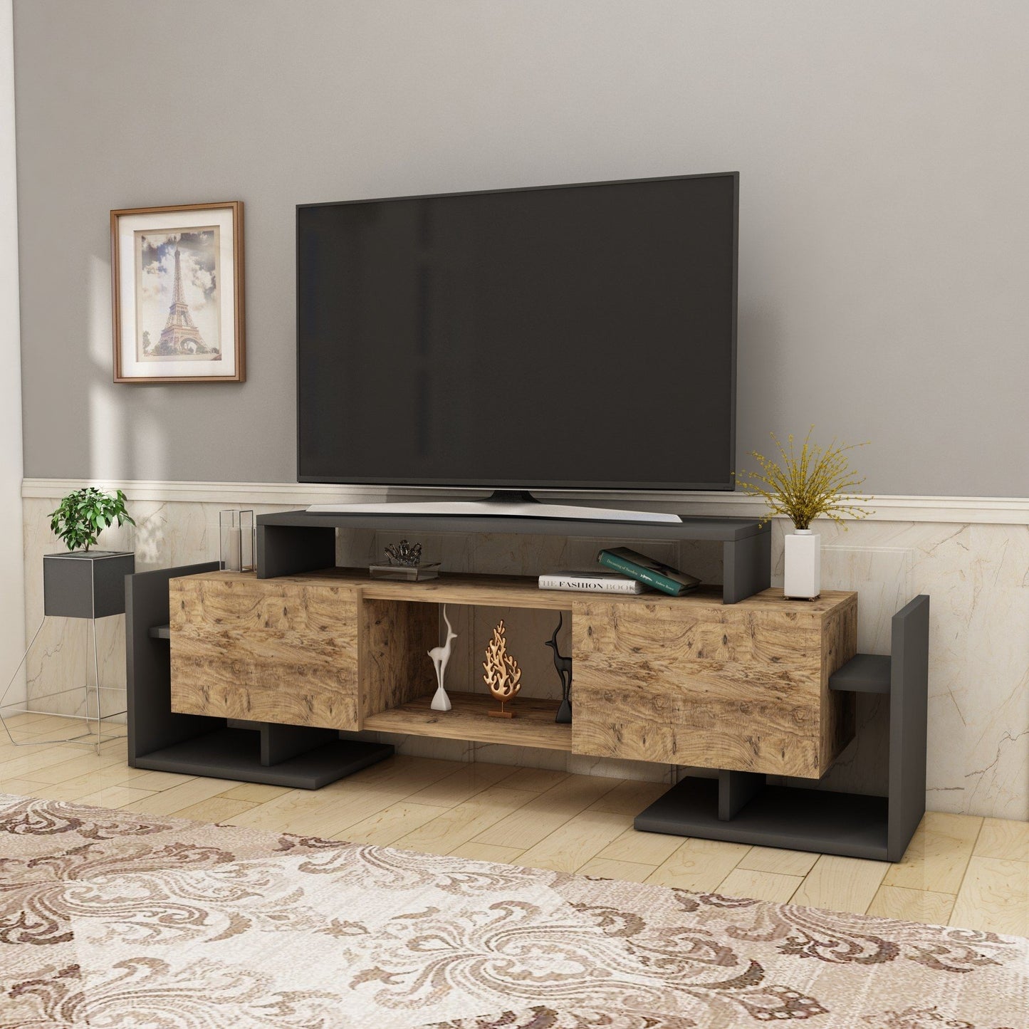 Eylil - Antracit, Atlantic Pine - TV Stand