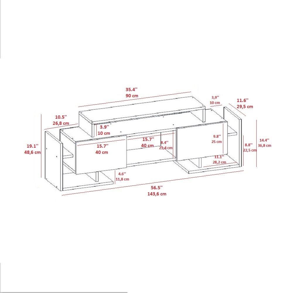 Eylil - Antracit, Atlantic Pine - TV Stand