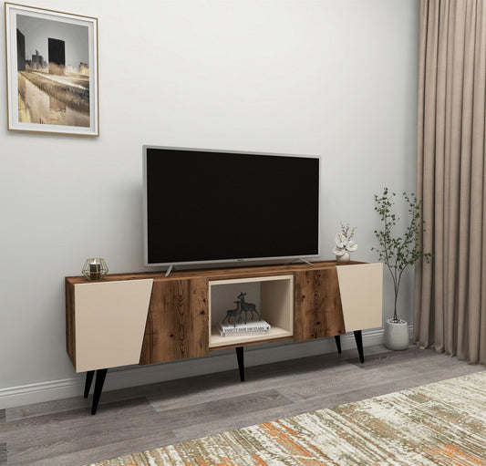 Aren - Beige, Lys Valnød - TV Stand