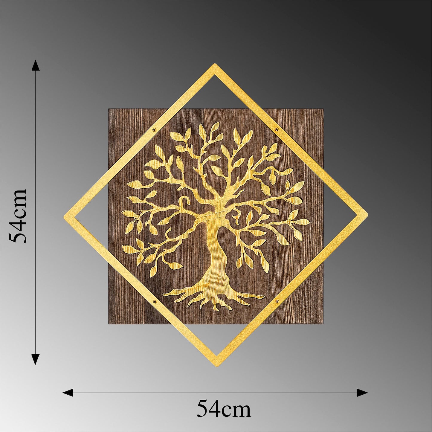 Træ v2 - Guld - Dekorativt trævægstilbehør