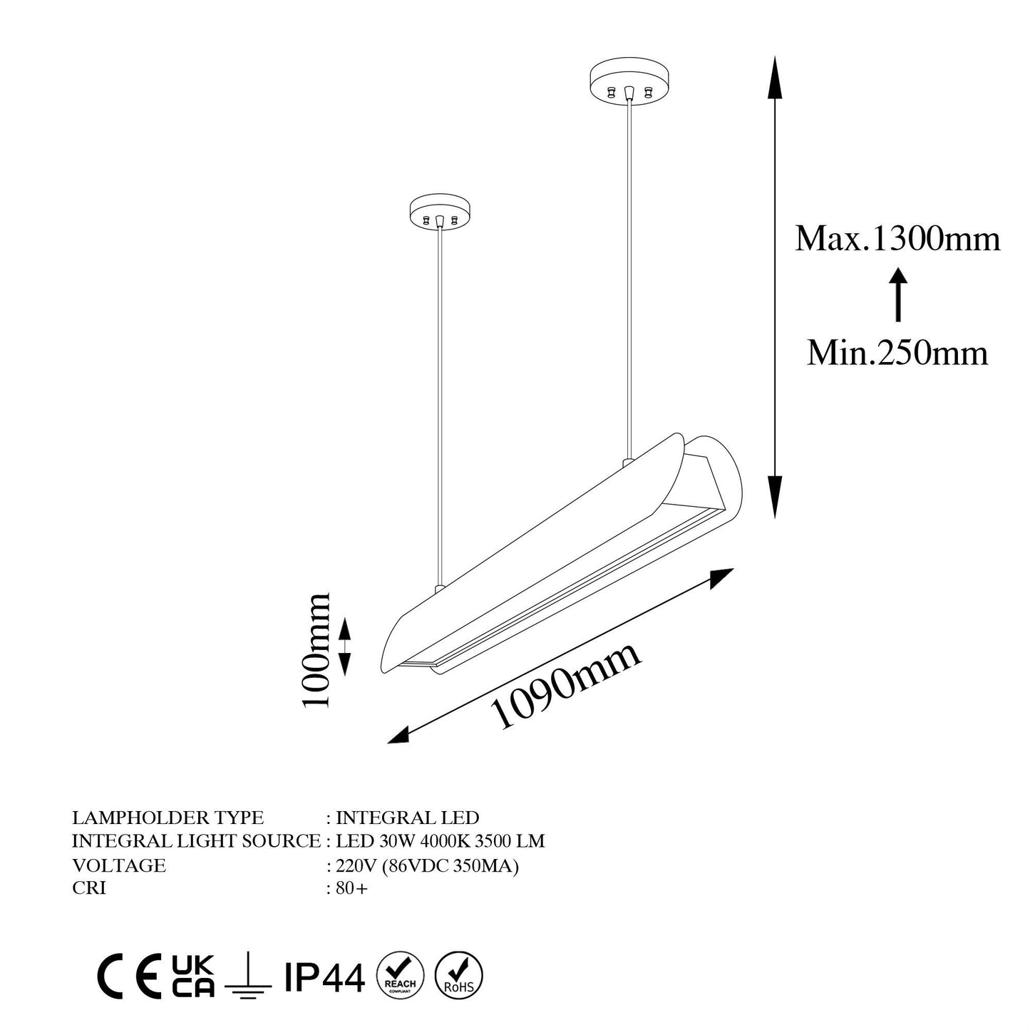 Ens - Sort - Loftlampe