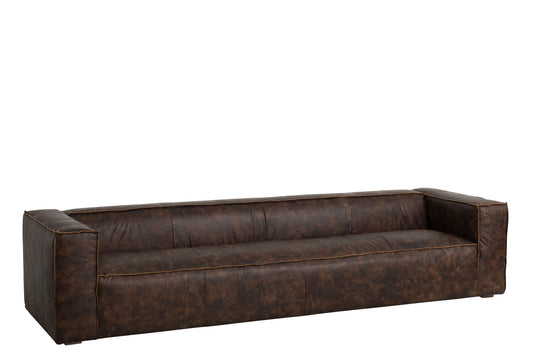 Sofa 4-sæder moderne mørkebrun