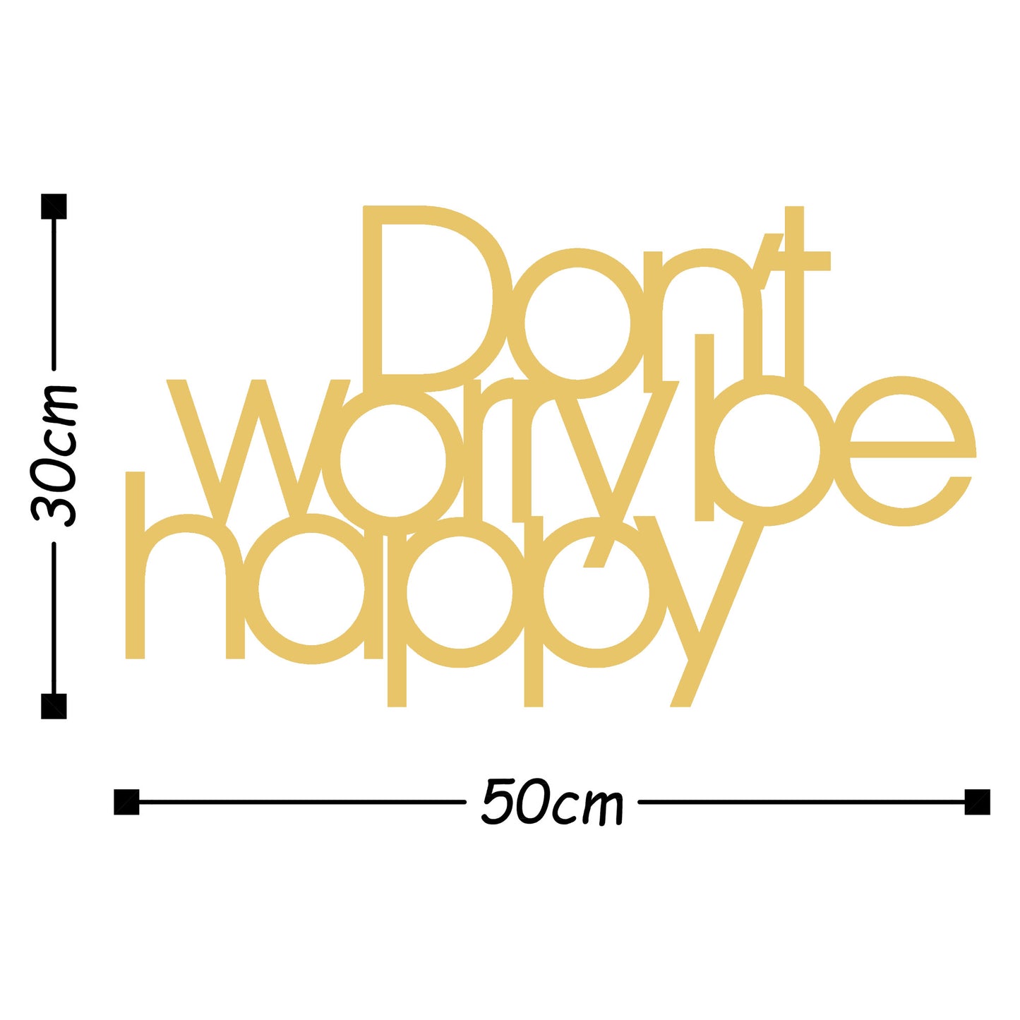 TAKK Dont Worry Be Happy - Gold - NordlyHome.dk