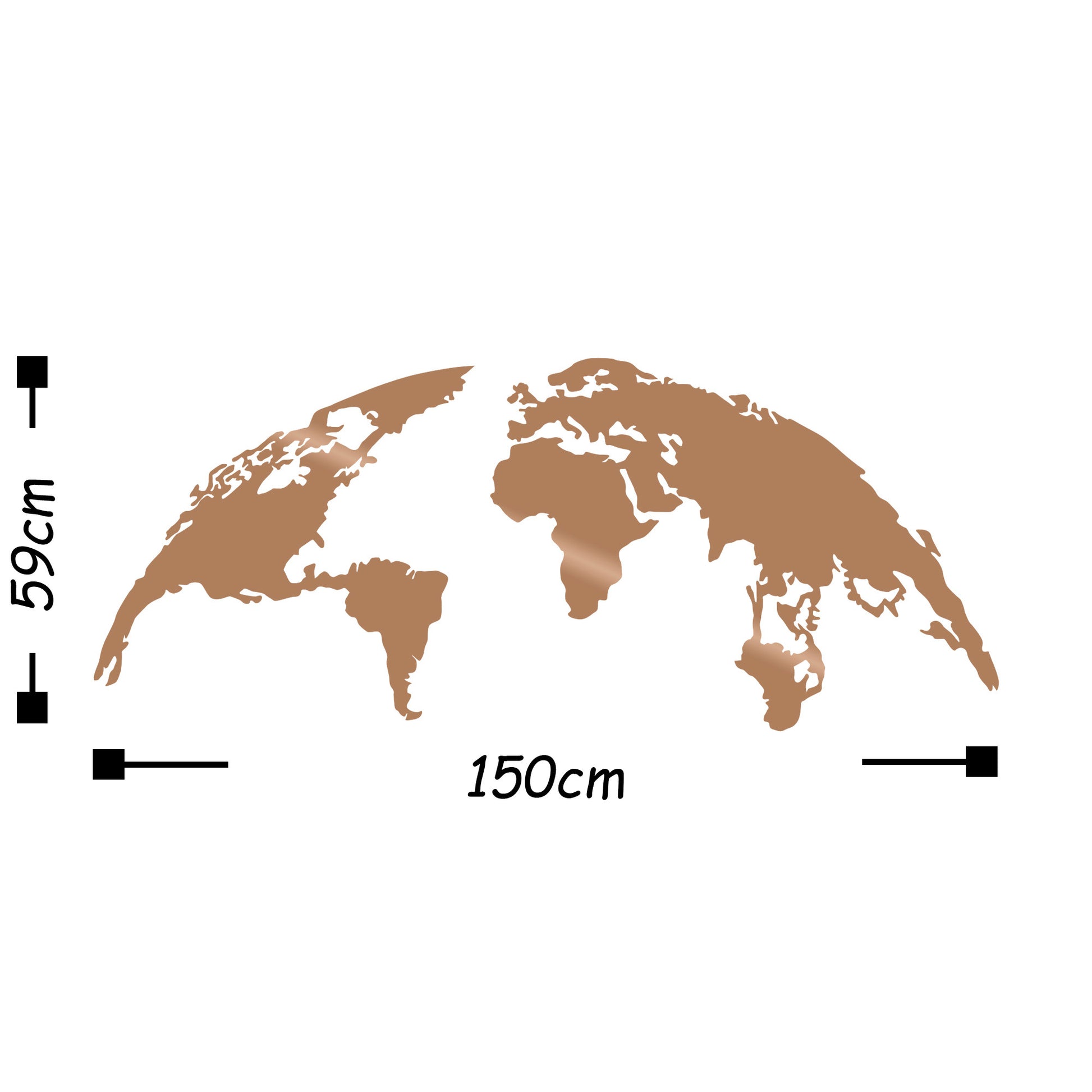 TAKK World Map Large - Copper - NordlyHome.dk