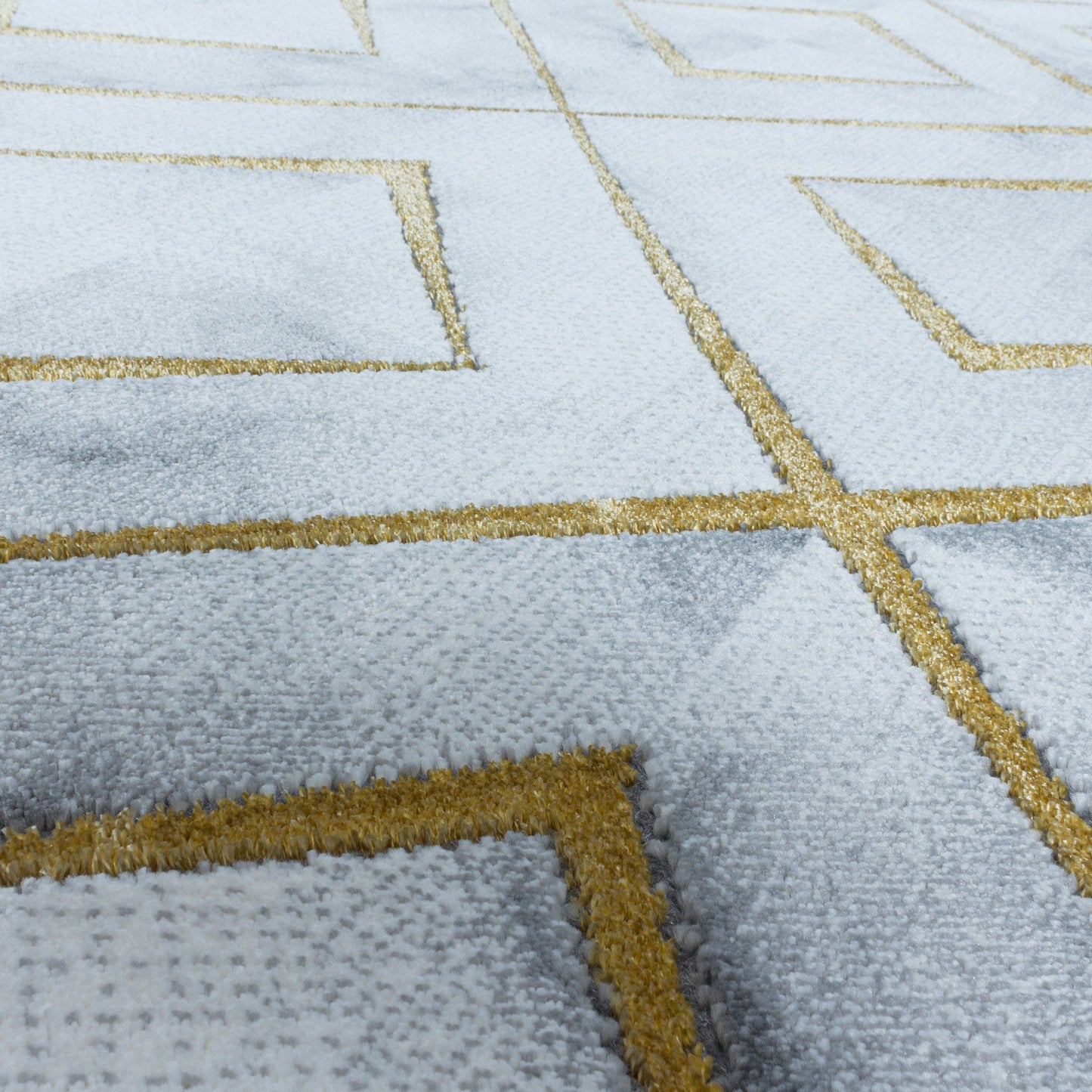 NAXOS3811GULD Tæppe (140 x 200) - Guld Hvid Grå