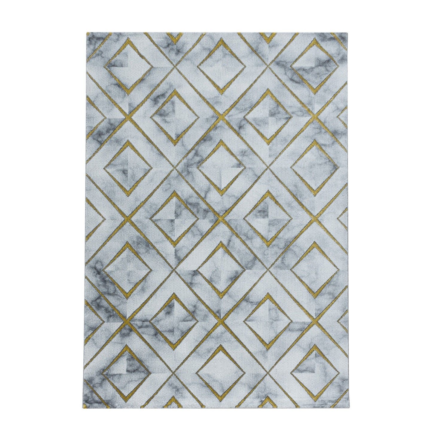 NAXOS3811GULD Tæppe (120 x 170) - Guld Grå Hvid
