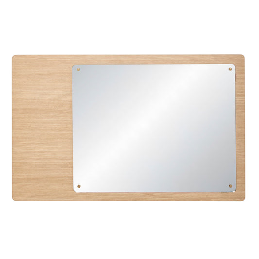 Hübsch | Split - Wandspiegel mit Platte, quadratisch, FSC, Eiche/Spiegel 