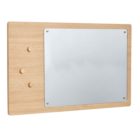 Hübsch | Split - Wandspiegel mit Platte, quadratisch, FSC, Eiche/Spiegel 