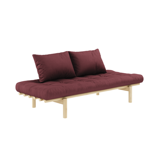 PACE DAYBED CLEAR LACQUERED W. 4-LAYER MIXED MATTRESS BORDEAUX-0