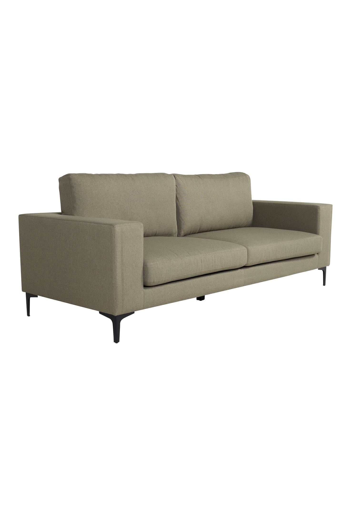 Venture-Design | Bolero Sofa - 3-Sitzer - Staubgrüner Stoff - Schwarze Beine