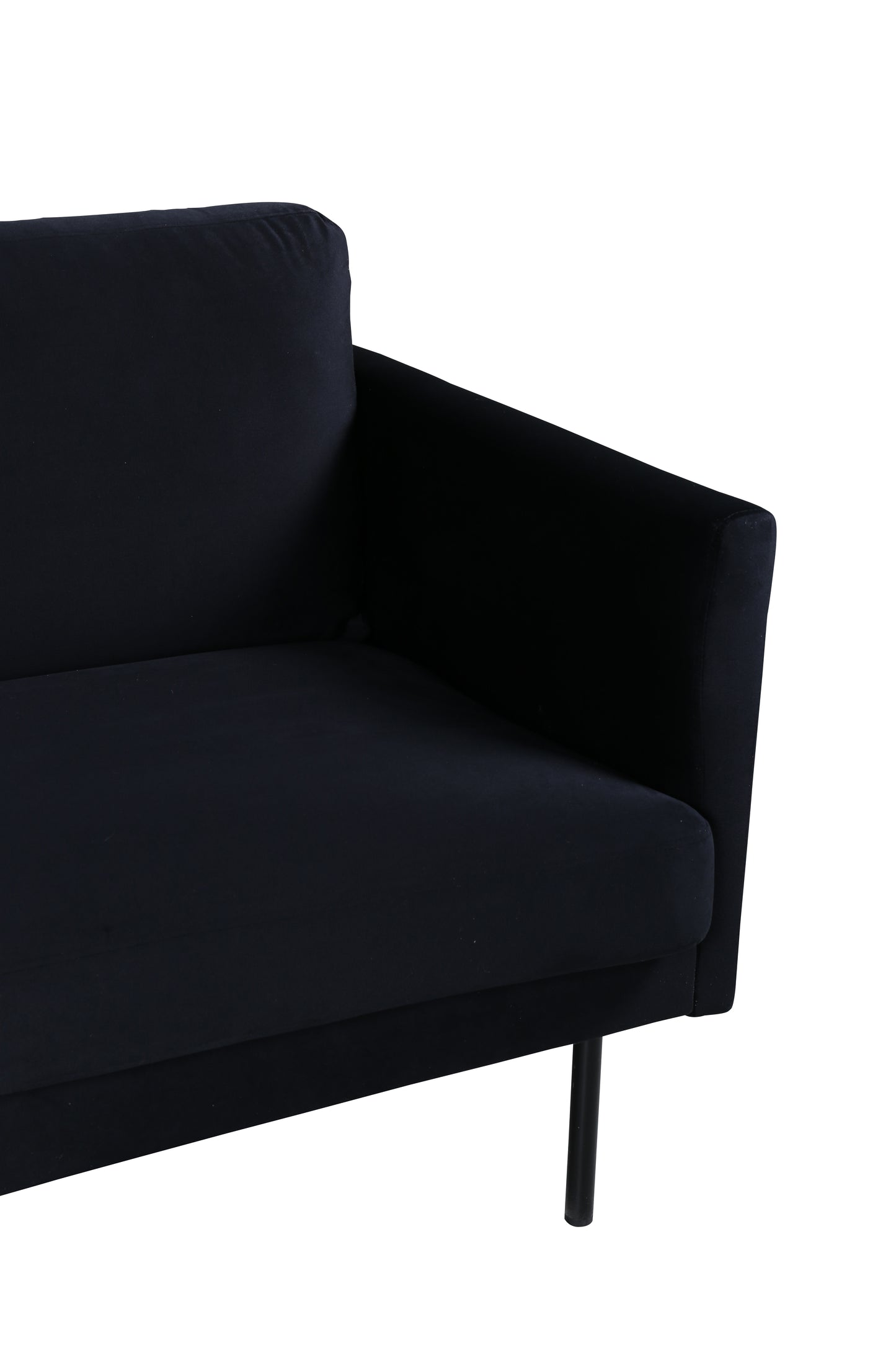 Venture-Design | Zoom 2-Personen-Sofa - Schwarz / Schwarzer Velours