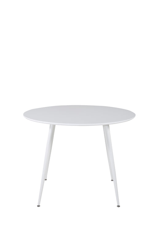 Venture-Design | Plaza - Runder Tisch 100 cm - Weiße Platte / Weiße Beine