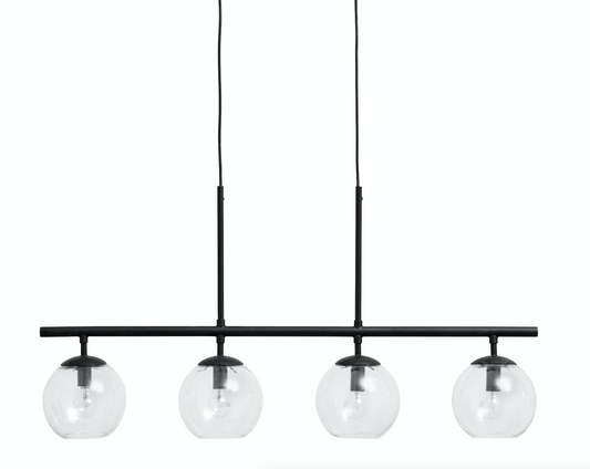Globuslampe, 4-in-eins, schwarz, hängend