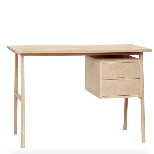 Schreibtisch mit Schubladen, Eiche, Eichenbassen, Natur