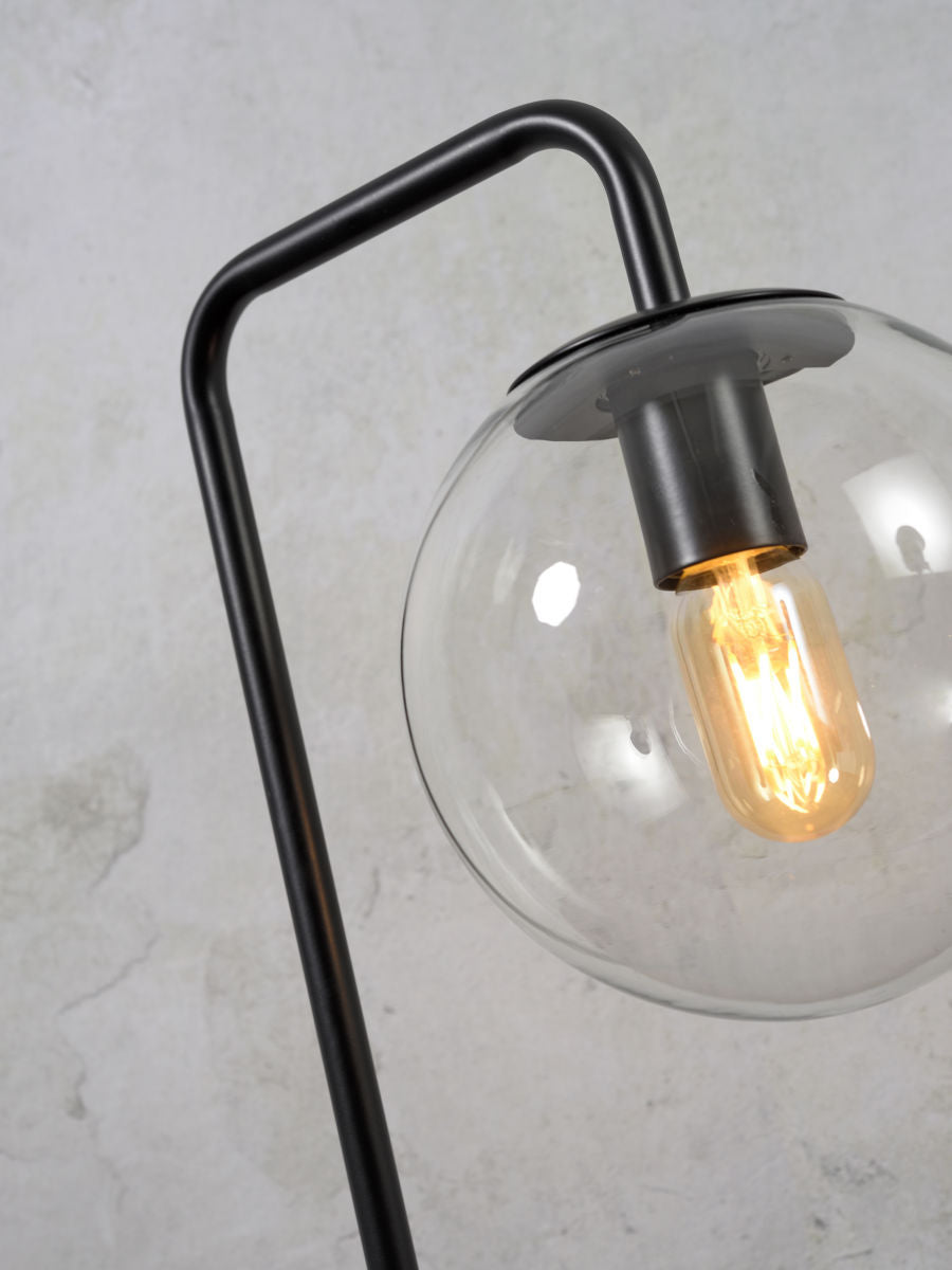 Table lamp iron/glass Warsaw black