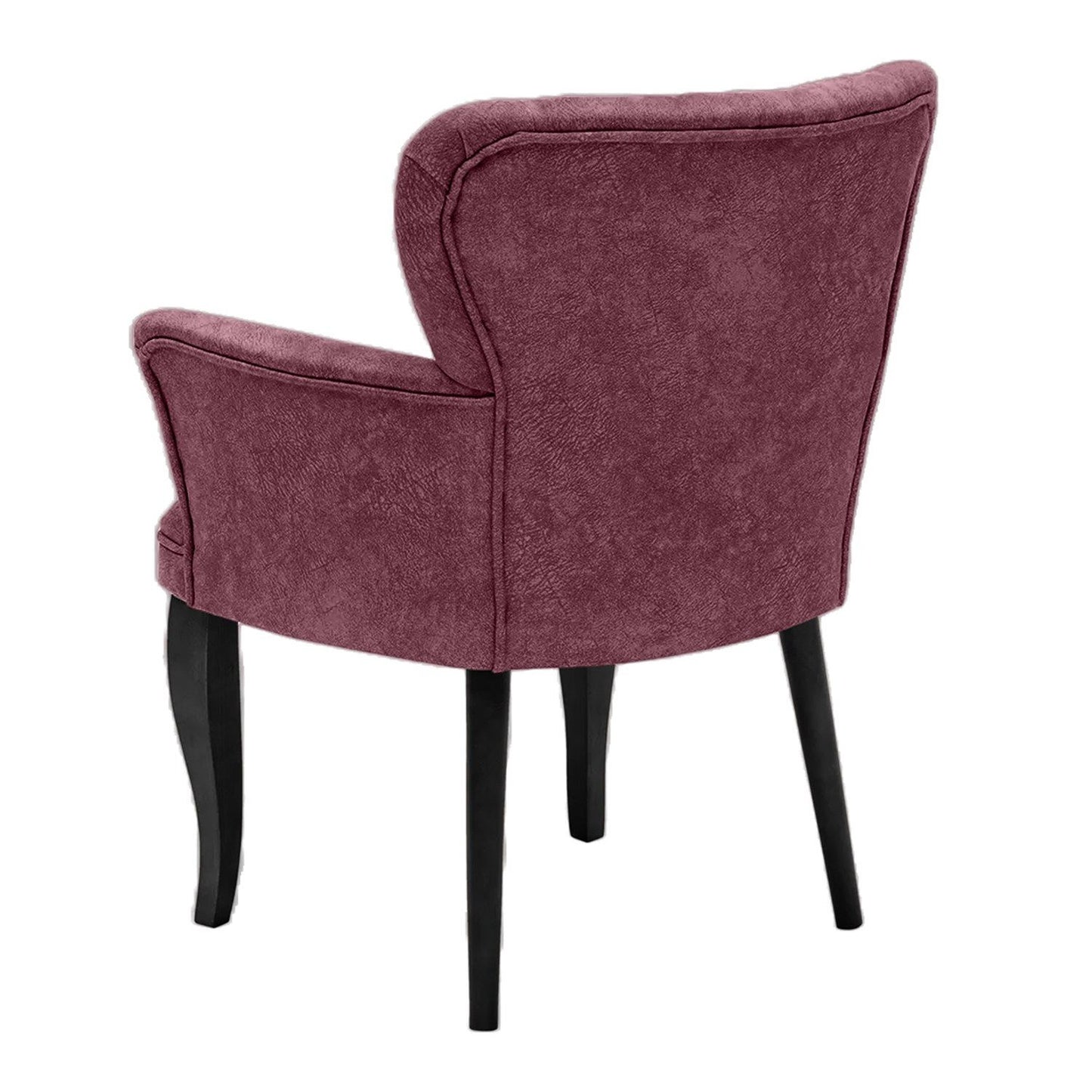 Paris Black Wooden - Dusty Rose - Wing Chair