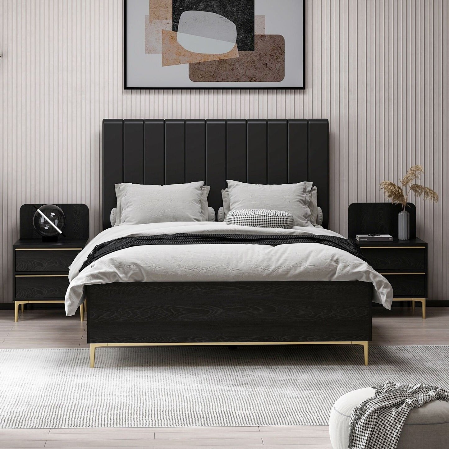 Elevate 160 x 200 - Black - Double Bed Base & Headboard